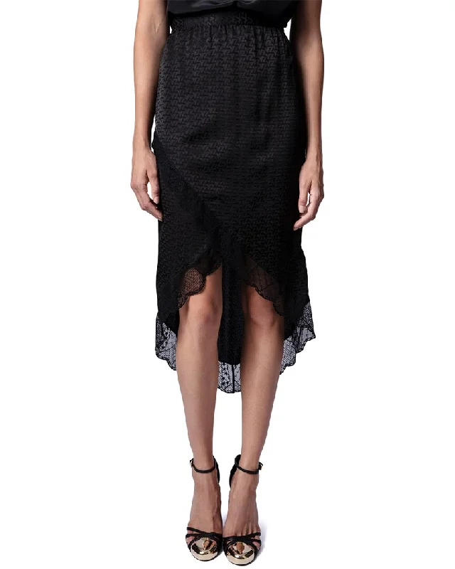 Zadig & Voltaire Jeudie Silk Skirt leather skirt bold