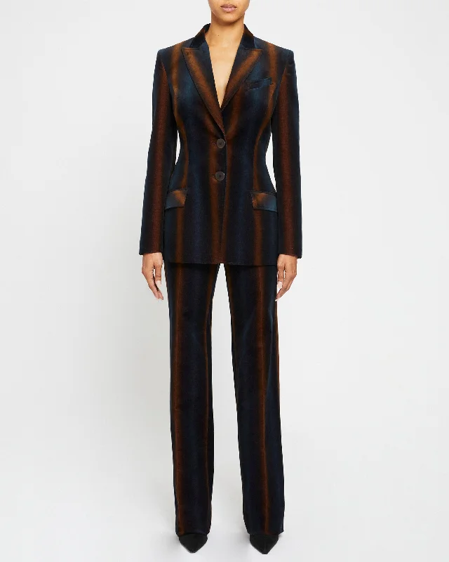PRIMA Straight Leg Pant in Ombre Striped Velvet Slim-Fit Khaki Pants
