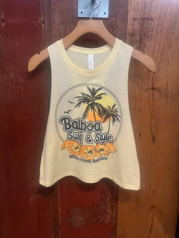 Riviera BSS Womens Poppy Crop Tanks playful tank top