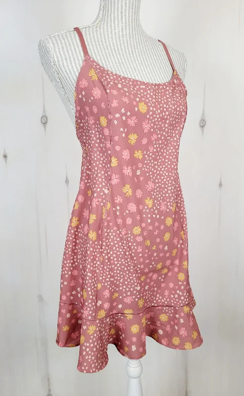AERIE FLORAL DRESS WITH BUILT IN BODYSUIT LADIES MEDIUM PRE-LOVED Stylish One-Shoulder Bodysuit