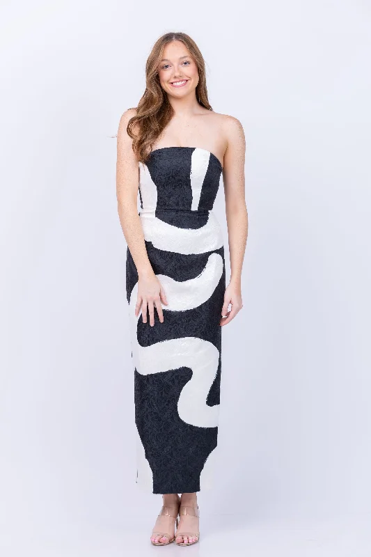 Milly Orion Ink Swirl Dress in Black/White