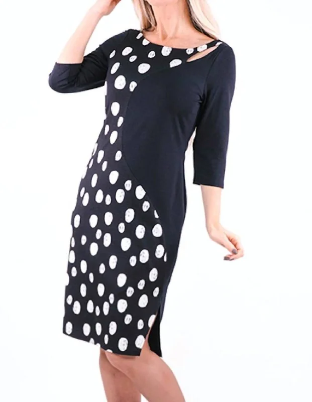 Polka Dot Dress In Black