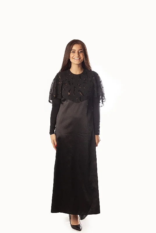 Mesh Velvet Cape Dress Tunics Luxurious high-end