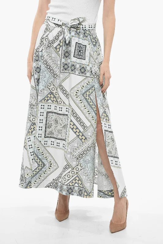 Etro Flared Cotton Skirt with Split 42 Italian size a-line skirt cut