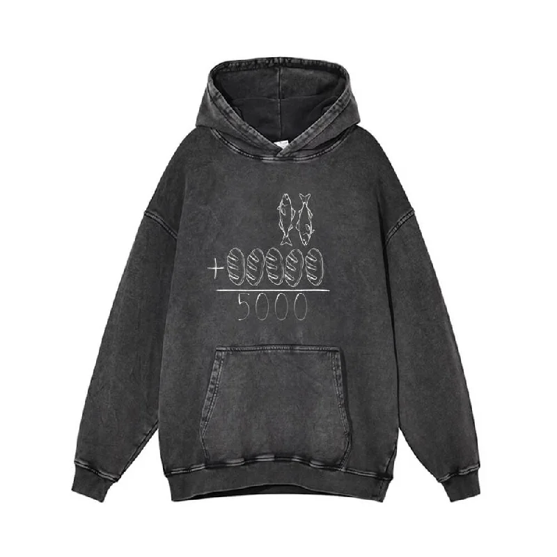 Fish Plus Bread Vintage Washed Hoodie Hoodie with Elastic Cuffs Stretchable Comfortable
