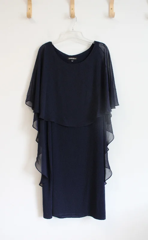 NEW Glamour Night Navy Chiffon Poncho Overlay Dress | 14W Tunics Bestseller popular
