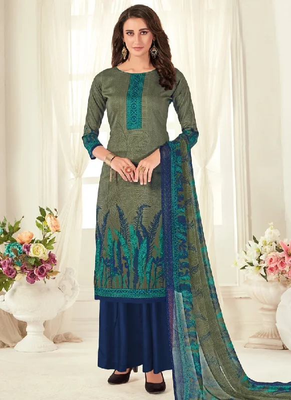 Mehendi Pure Zam Cotton Palazzo Dress sweetheart Neckline Romantic