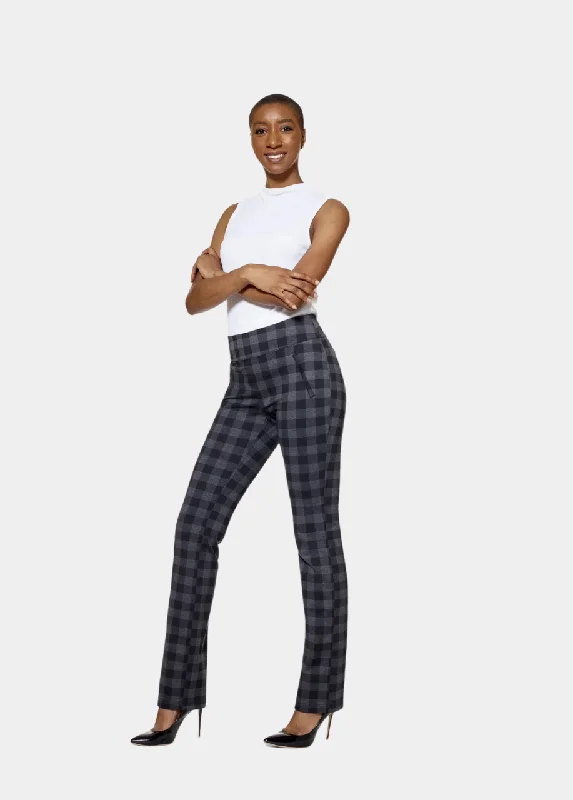 Tall Kimora Buffalo/Black Reversible Straight Pant Slim-Fit Leggings