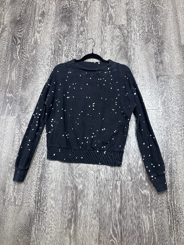 Pilcro Splatter Polka Dots Sweater - small Ribbed Striped Patterned