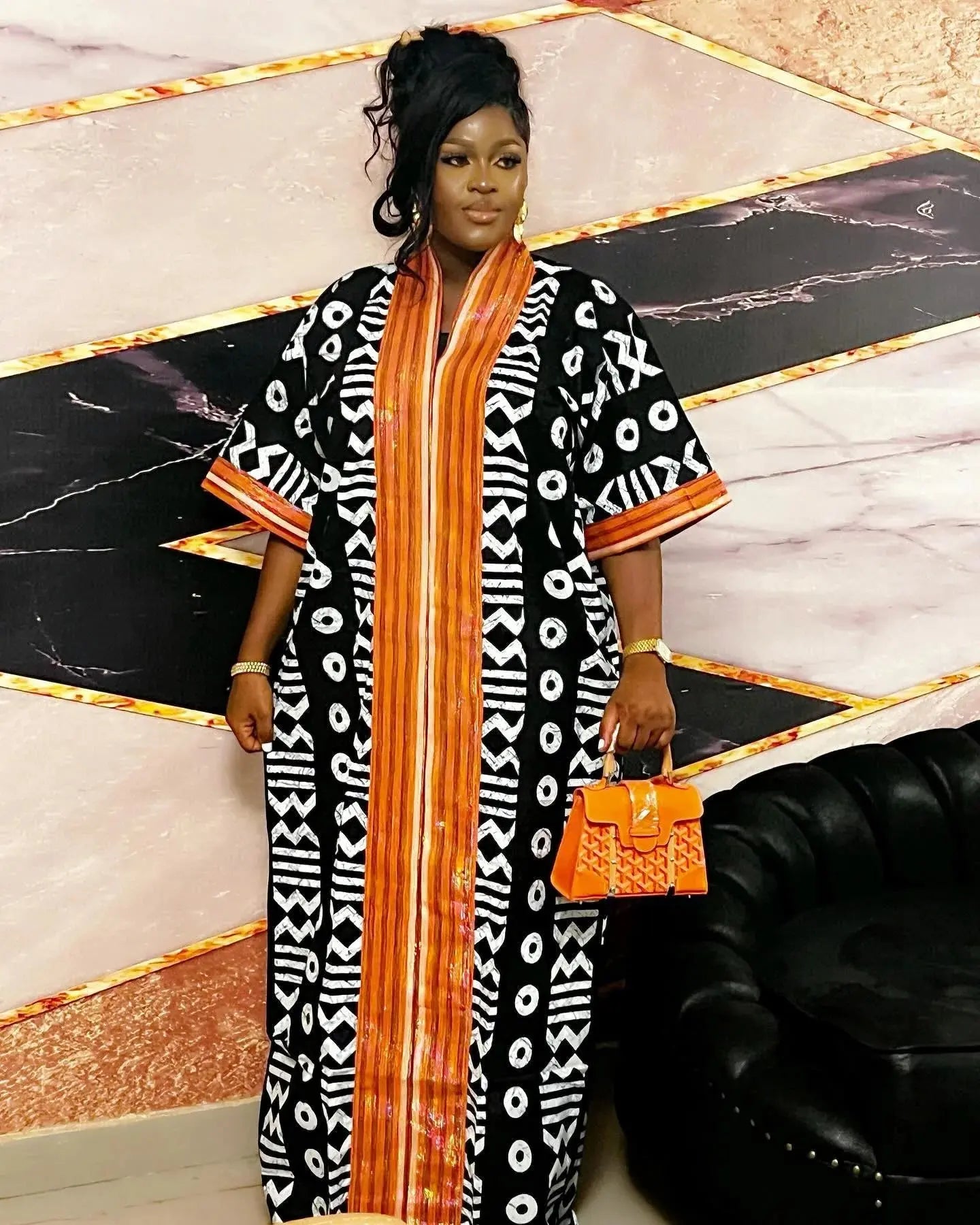 FZ Women's African Fashion Boubou Style Evening Dress