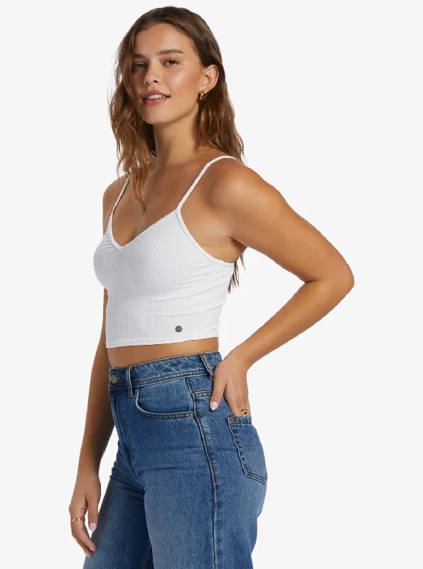 ROXY Brami Strappy Cropped Tank Top spandex blend tank