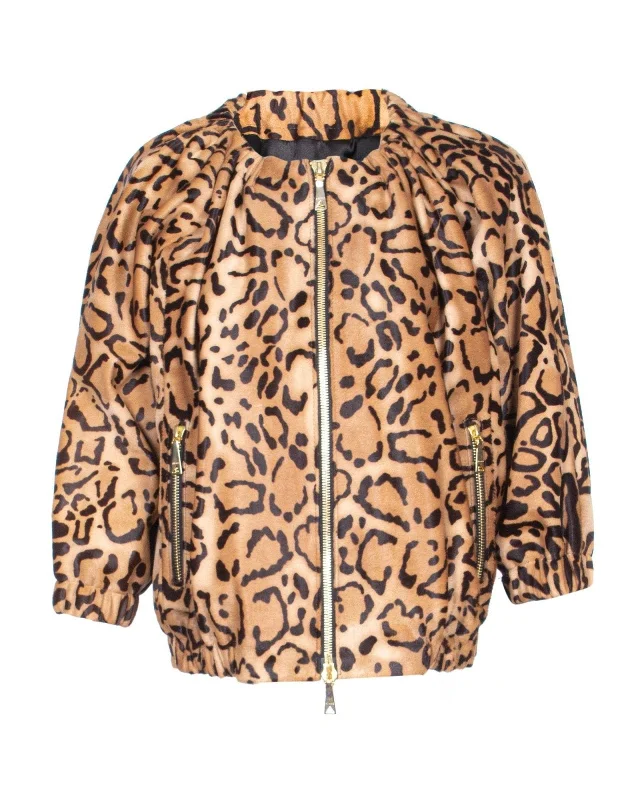 Leopard Pattern Jacket Anorak Shell Jacket Lightweight Jacket