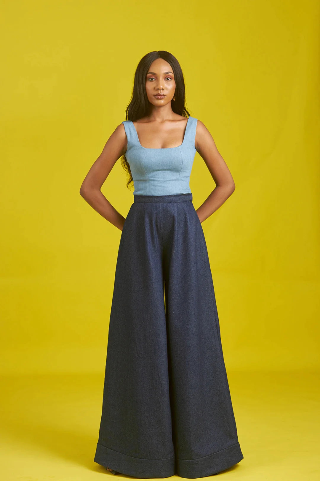 M.O.T. Tilla denim Wide-leg pants Relaxed Lounge Trousers