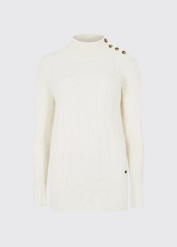 Claremont Women’s Sweater - Chalk Welt Pockets Slit Pockets Flap Pockets