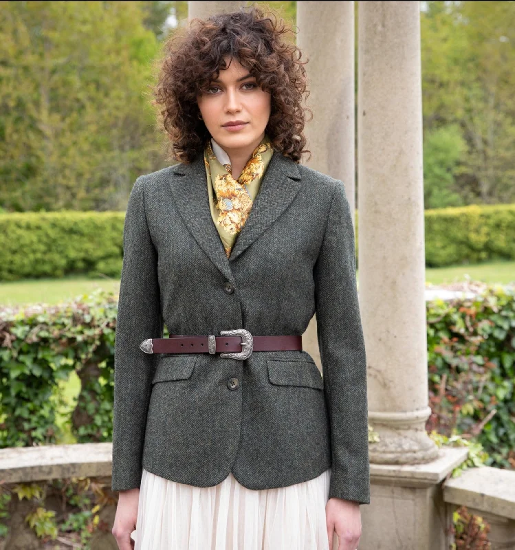 Tara Tweed Hacking Jacket - Green Fields Jacket Blazer Coat