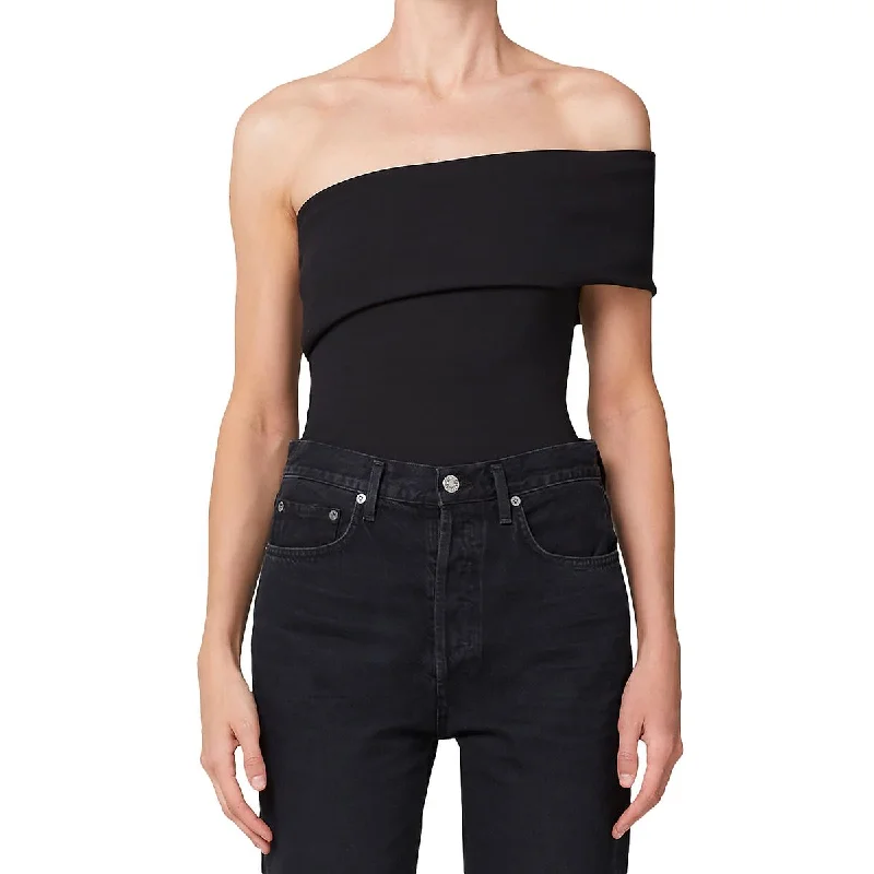 Womens Body Suit One Shoulder Bodysuit Cozy Cotton Bodysuit