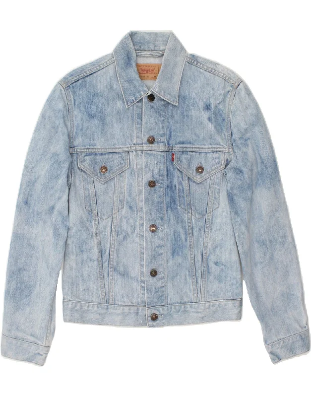 LEVI'S Womens Denim Jacket UK 12 Medium Blue Cotton Quilted Jacket Puffer Jacket Insulated Jacket