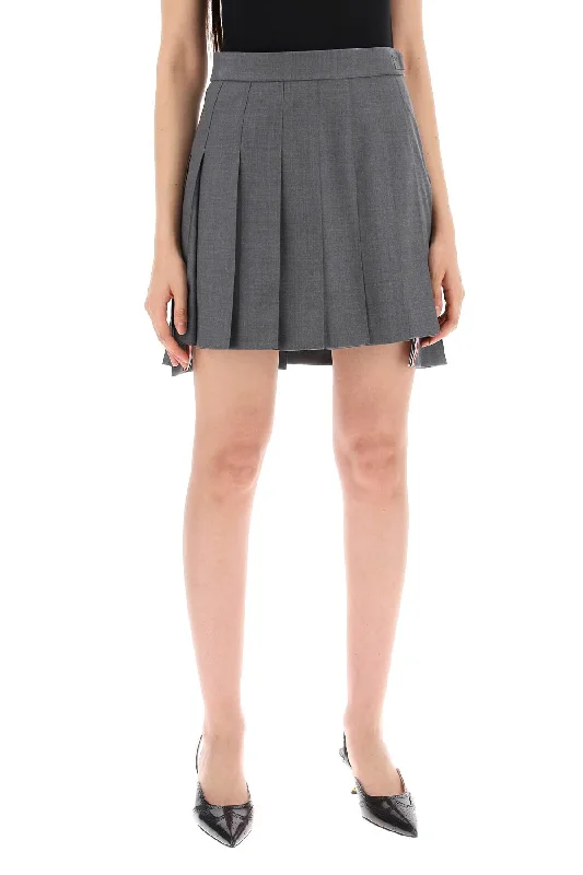 Thom Browne Wool Pleated Mini Skirt wool skirt sturdy