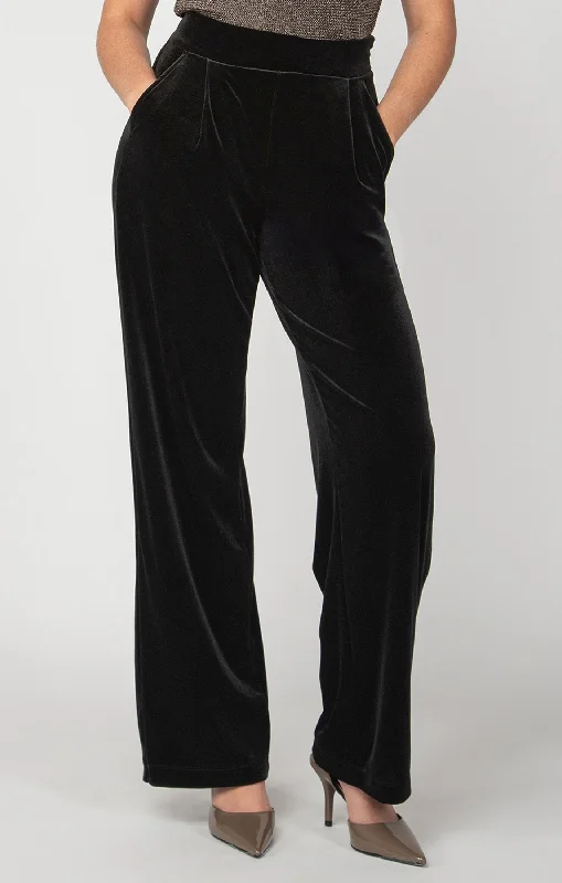 Dex Wide Leg Velour Pant High-Waist Jogger Pants
