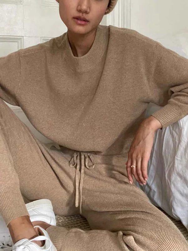 Round Neck Casual Knitted Sweater Two-piece Print Jacquard Patchwork