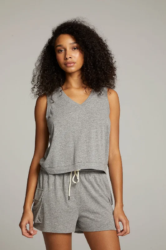 Sean Streaky Grey Tank soft tank top