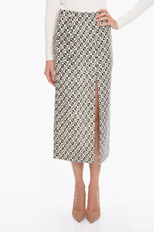 Dodo Bar Or Woven Leather POLY Skirt 40 Italian size lightweight skirt design