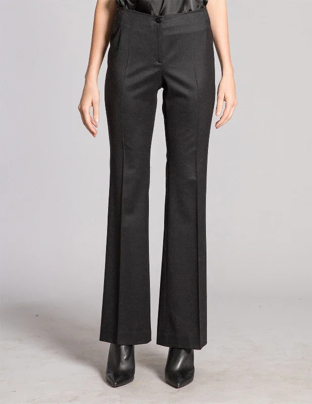 ISABELLE Pant with Slight Flared Legs in Virgin Wool Soft Stretch Pants