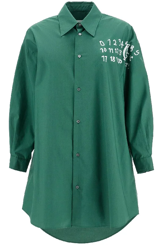 mini poplin chemisier dress S62CT0247 S47294 GREEN
