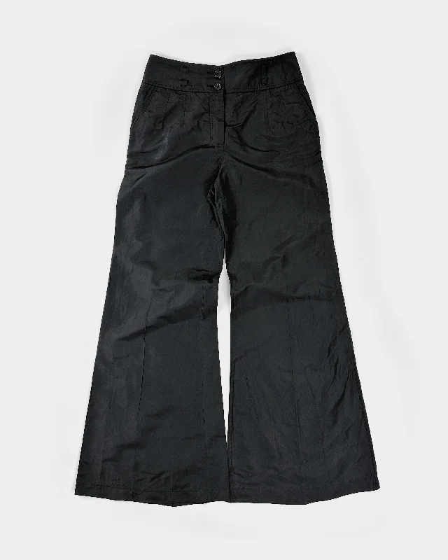 Dolce & Gabbana Acetate Flare Black Pants 2000's Comfortable Denim Trousers