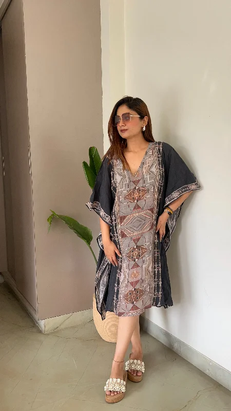 Noroke Cupro Crepe Kaftan Dress - Printed