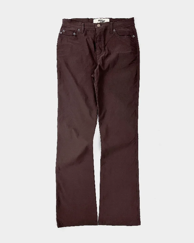 Moschino Chocolate Brown Viscose Pants 2000's High-Waist Yoga Pants