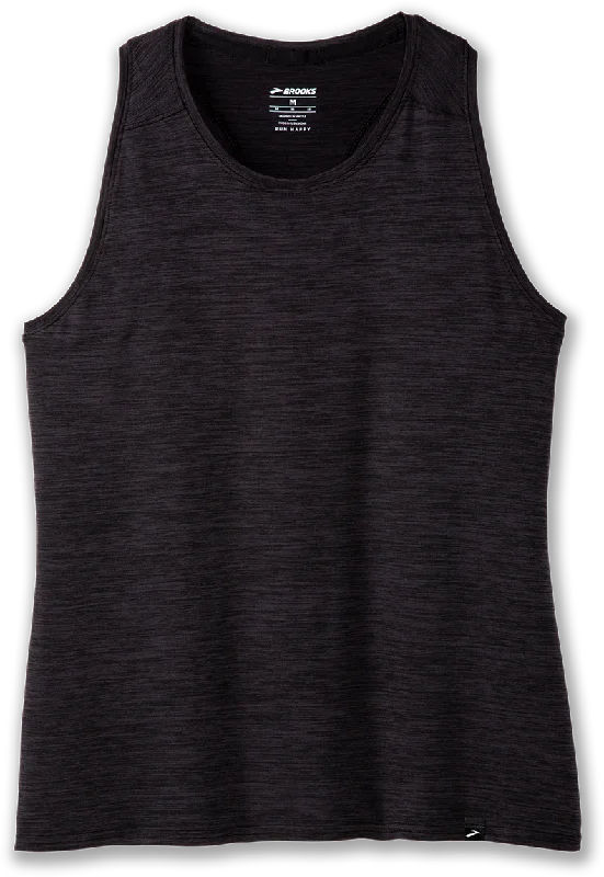 Women’s Luxe Tank (009 - Heather Deep Black) v-neck tank top