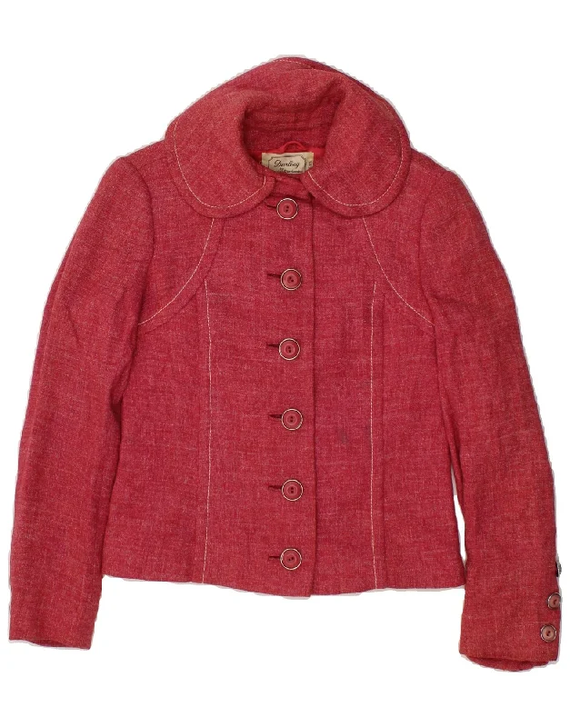 DIORLING Womens Christian Dior 5 Button Blazer Jacket UK 8 Small Pink Zip Front Button Front Snap Front