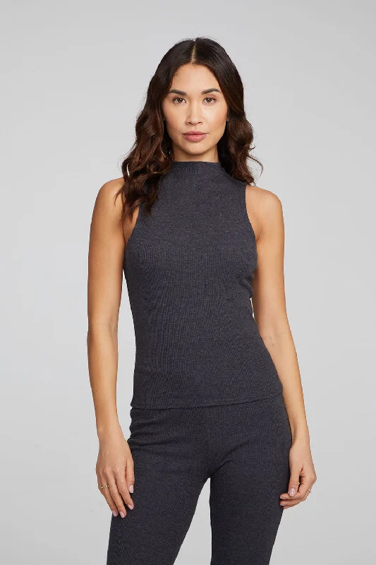 Fox Shadow Black Tank cold shoulder tank