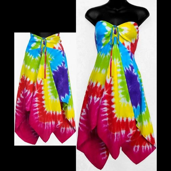 Diamond Tie-Dye Convertible Top/Skirt velvet skirt luxurious