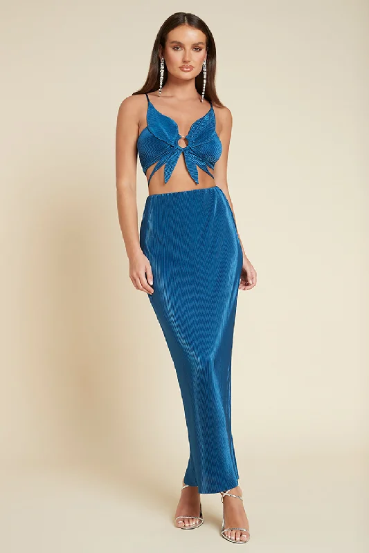 LENNY MAXI SKIRT - AZURE BLUE lace skirt romantic
