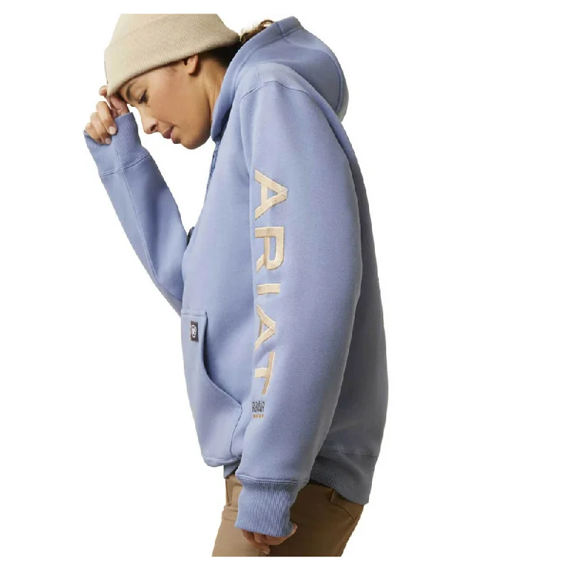 10046127 Ariat Women's Rebar Graphic Hooded Sweatshirt - Colony Blue