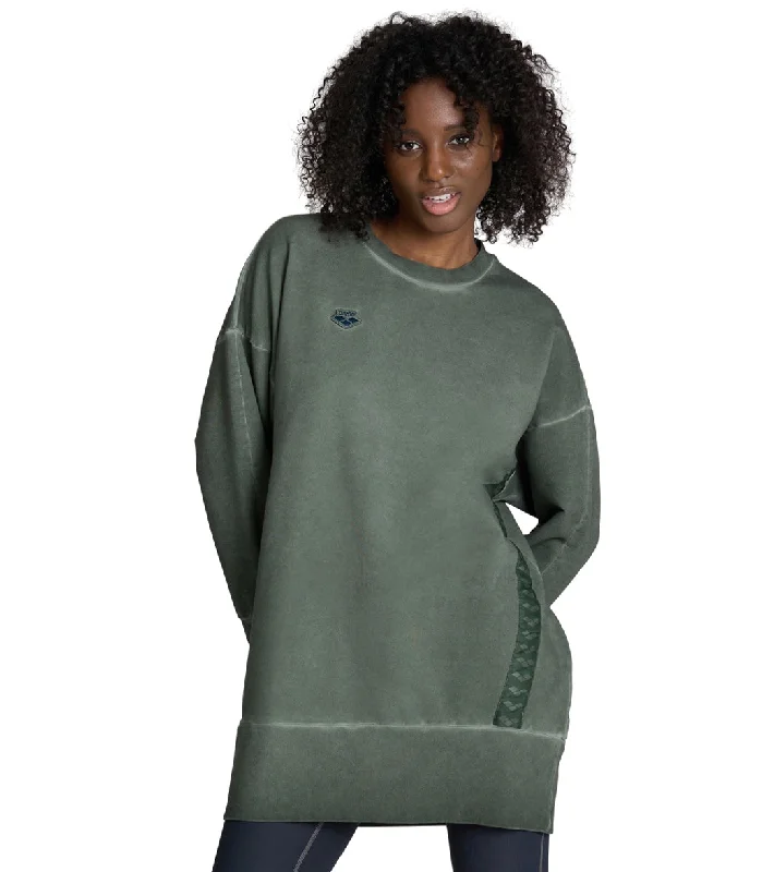 Arena Women's Icons Oversize Crewneck Sweater Sage Delave