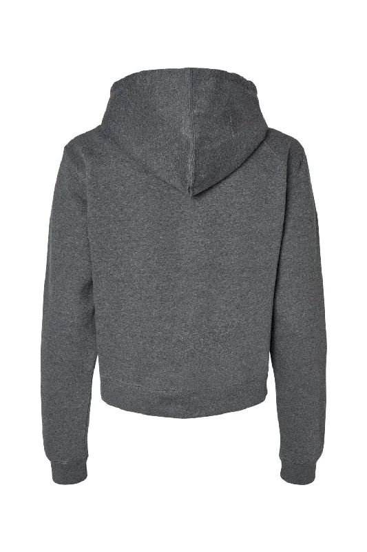 Badger Womens Crop Hooded Sweatshirt Hoodie - Charcoal Grey - NEW