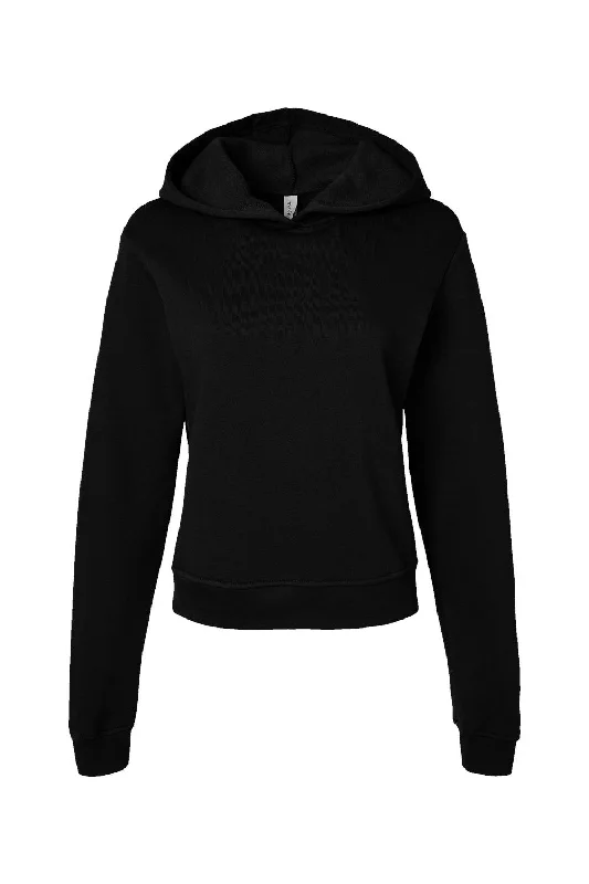 Bella + Canvas Womens Classic Hooded Sweatshirt Hoodie - Black - NEW