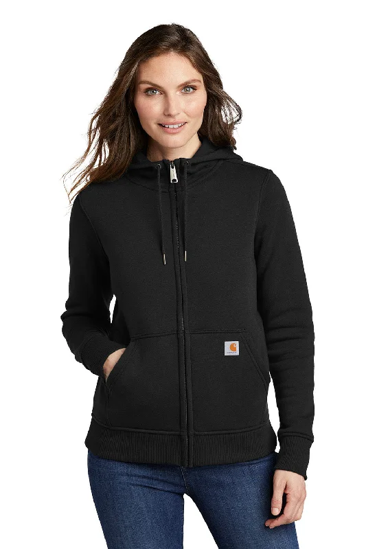 Carhartt Womens Clarksburg Full Zip Hooded Sweatshirt Hoodie - Black