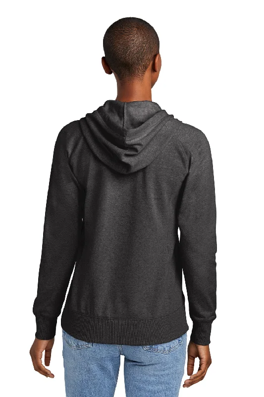 District Womens Re-Fleece Hooded Sweatshirt Hoodie - Heather Charcoal Grey