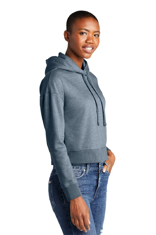 District Womens V.I.T. Fleece Hooded Sweatshirt Hoodie - Heather Flint Blue