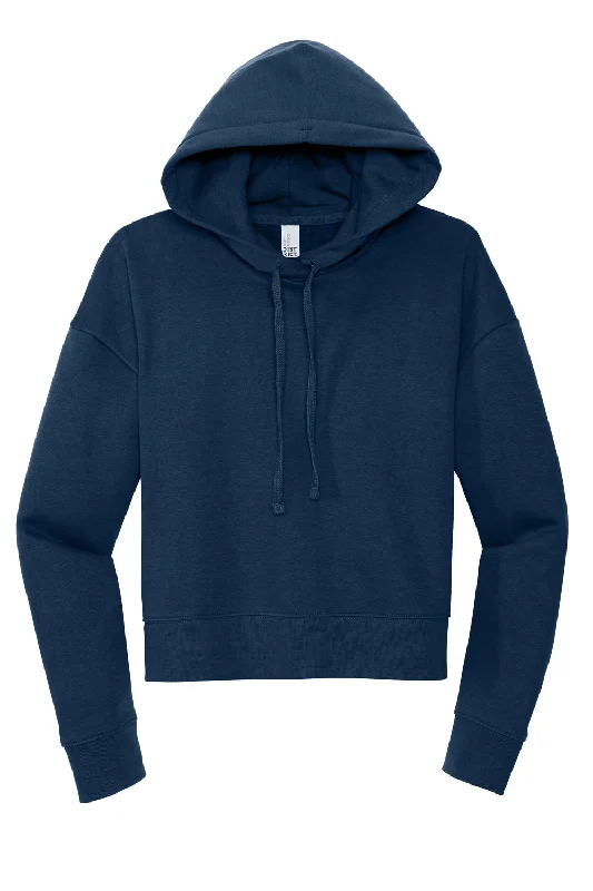 District Womens V.I.T. Fleece Hooded Sweatshirt Hoodie - New Navy Blue