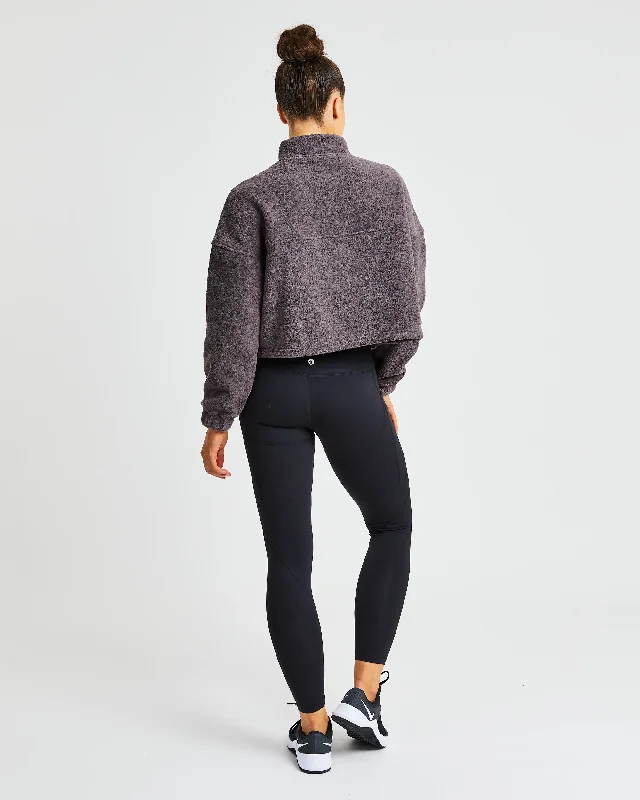 Effortless Oversized Crop Fleece - Charcoal