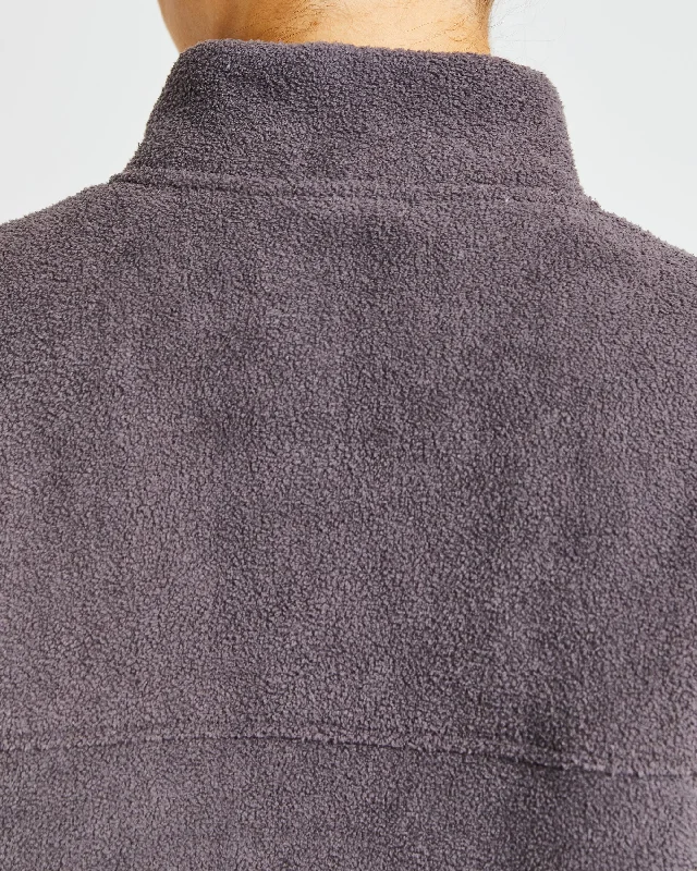 Effortless Oversized Crop Fleece - Charcoal