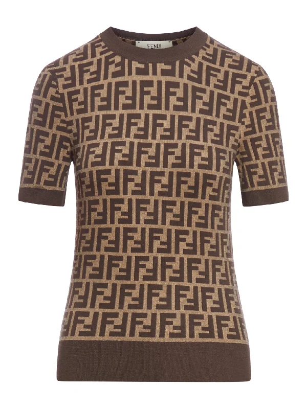 Brown FF cotton sweater