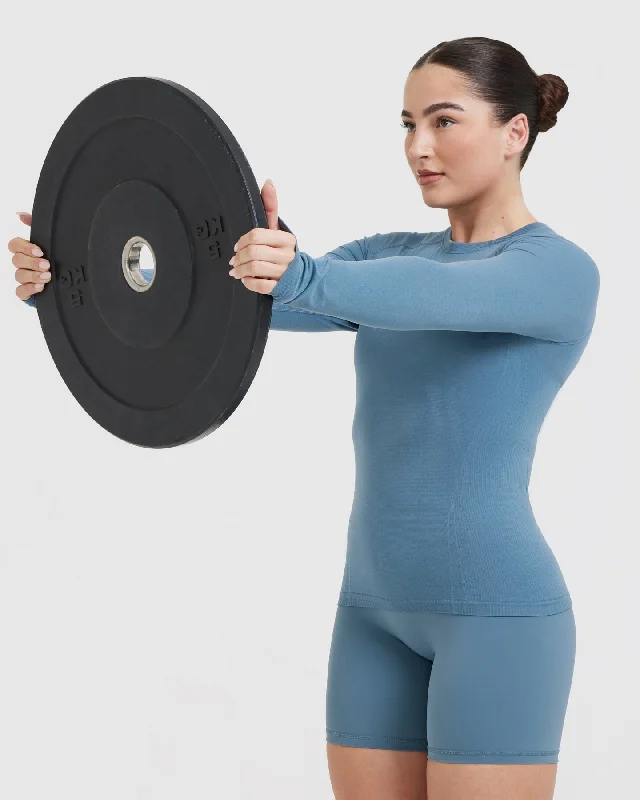 Go To Seamless Fitted Long Sleeve Top | Moonstone Blue