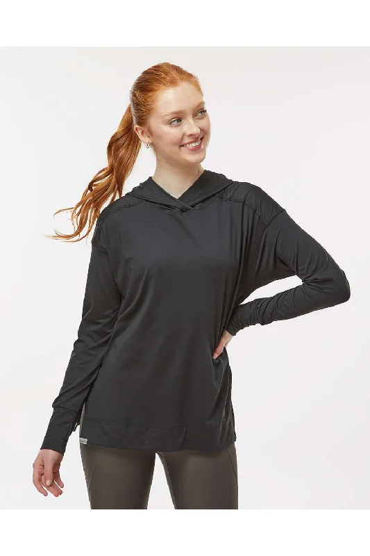 Holloway Womens Eco Revive Ventura Moisture Wicking Hooded Sweatshirt Hoodie - Black - NEW