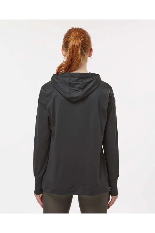 Holloway Womens Eco Revive Ventura Moisture Wicking Hooded Sweatshirt Hoodie - Black - NEW